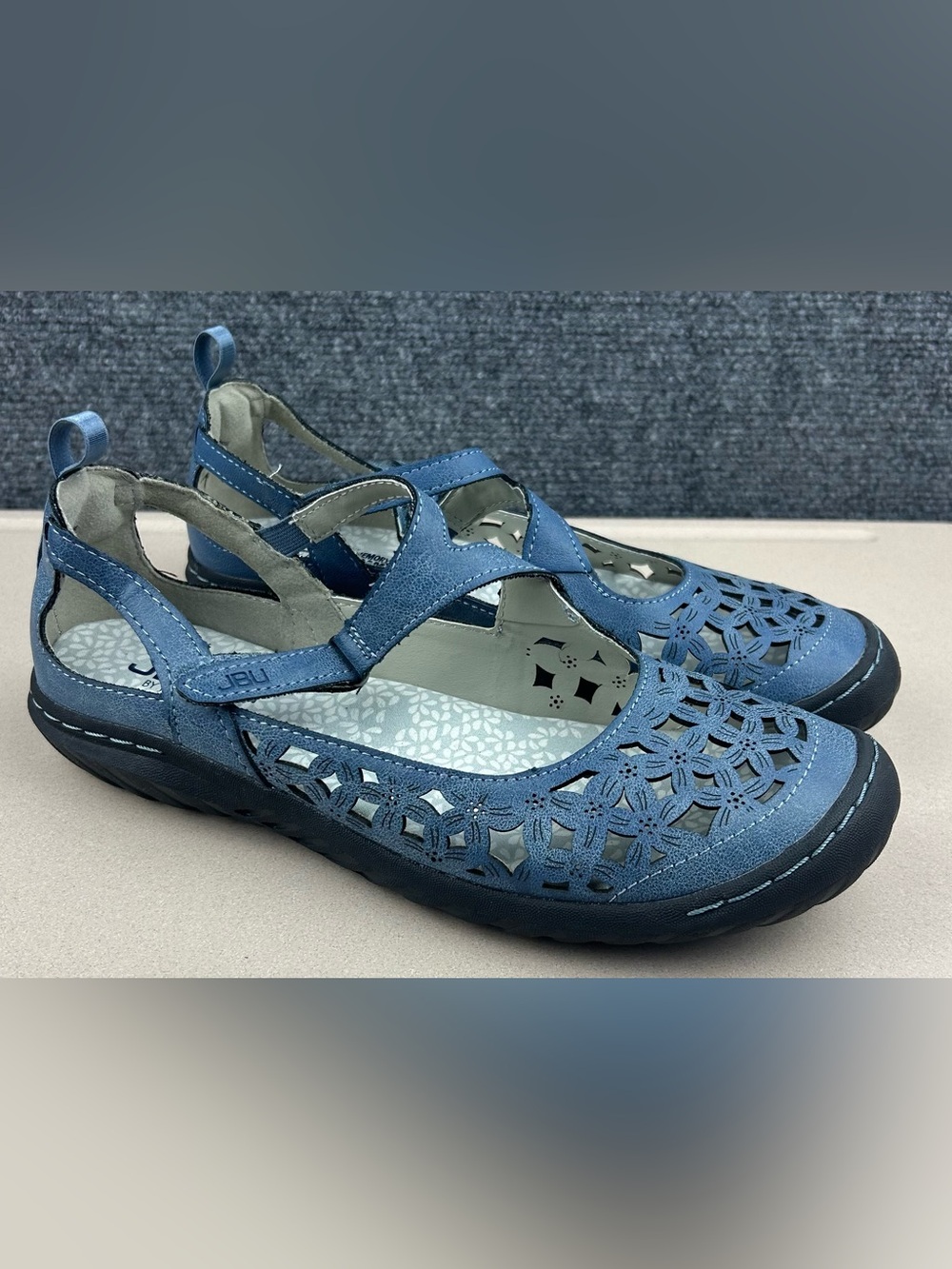 JBU by Jambu Bellerose Encore Comfort Slip On Shoes Blue Cutout Size 8